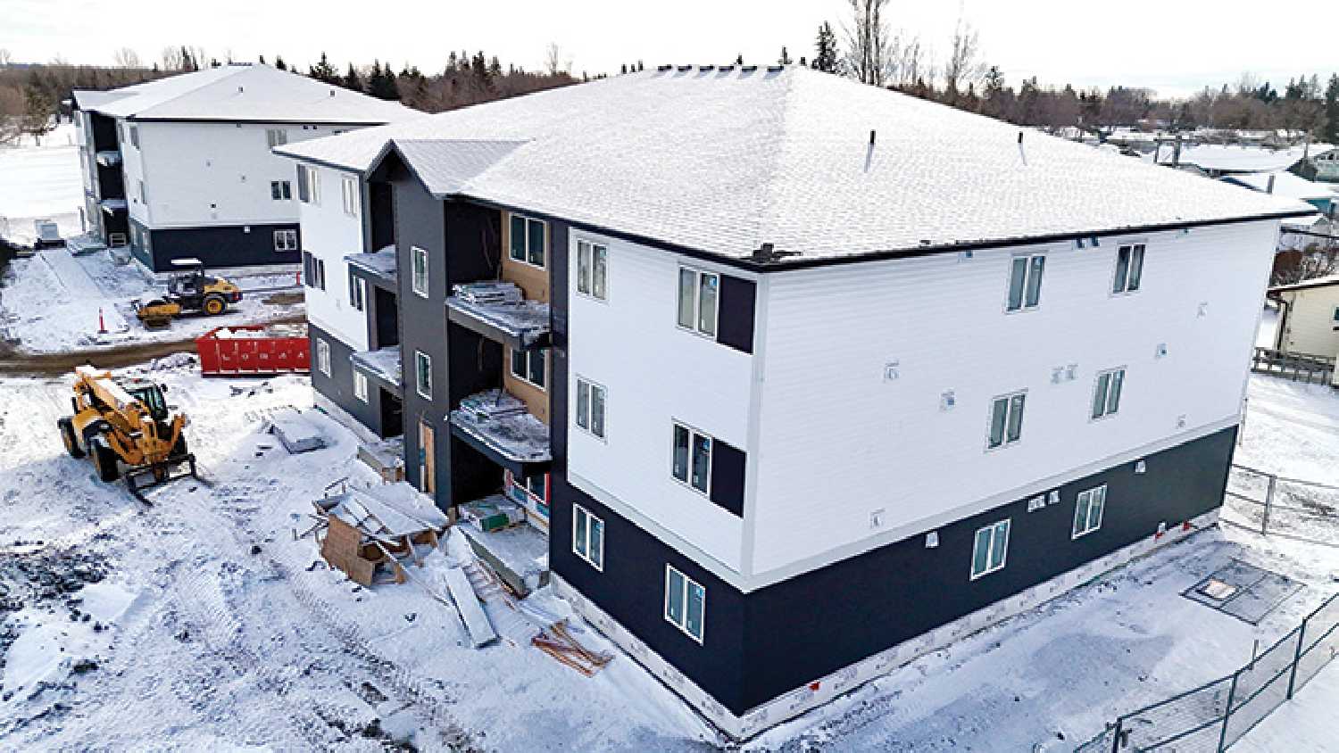 These two 12-unit apartment buildings constructed by Keller Developments in Moosomin are nearly complete. This photo shows construction on the apartments in November. Saskatchewan has seen at 26.2 per cent year-over-year increase in the value of building permits from November 2023 to November 2024, which ranks as the second highest percentage change among the provinces.